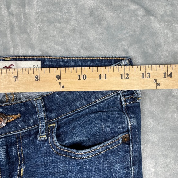 Hollister California Womens Jeans Size 24W 33L Bootcut Blue Denim - Picture 7 of 11